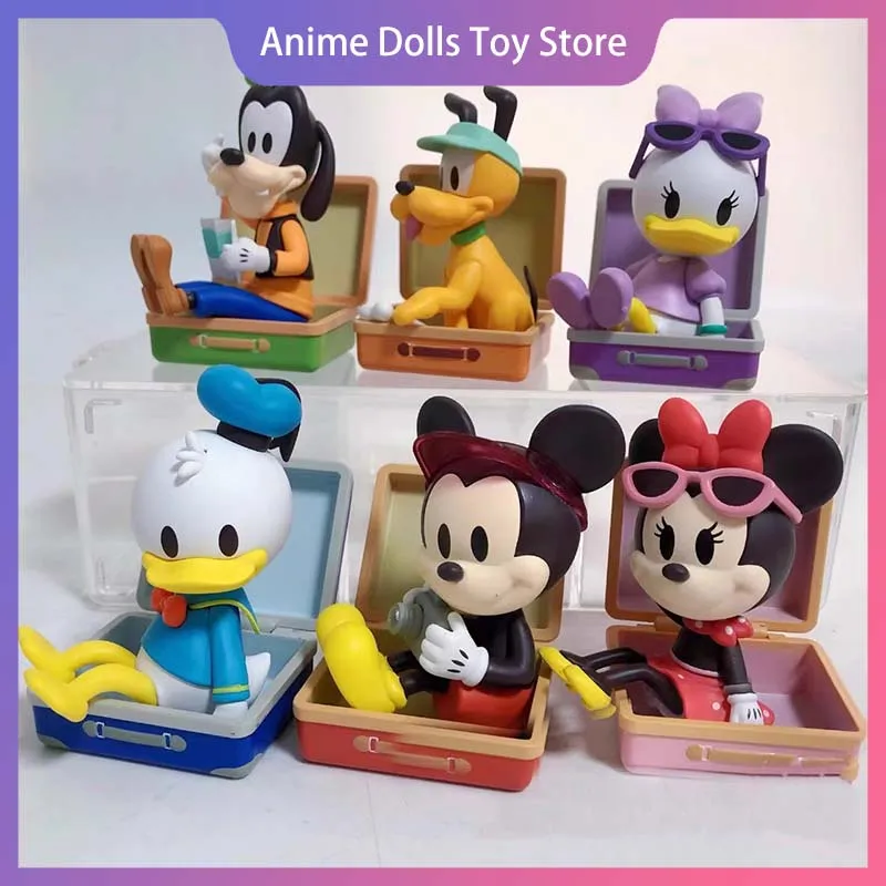

Подлинная серия Disney Mickey Travelling, мультяшная фигурка Kawaii, милая модель, коллекция игрушек, настольный орнамент, украшение, игрушка в подарок для ребенка