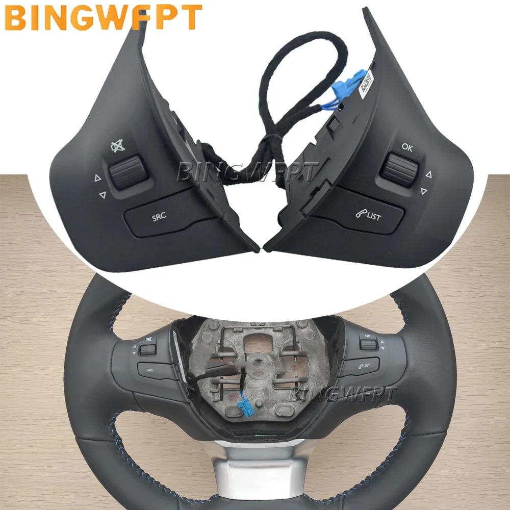 BINGWFPT Steering Wheel Button For Peugeot 308 2008 208 2014-2017 Steering Wheel Audio Volume Music Control Switch Button