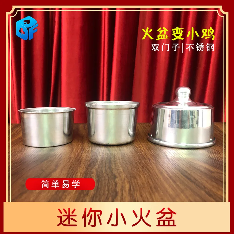 Chicken from bowl Mini Production Pan JL DELUXE ALUMINUM Stage Illusions Accessories Gimmick Easy Object Appearing  magic tricks