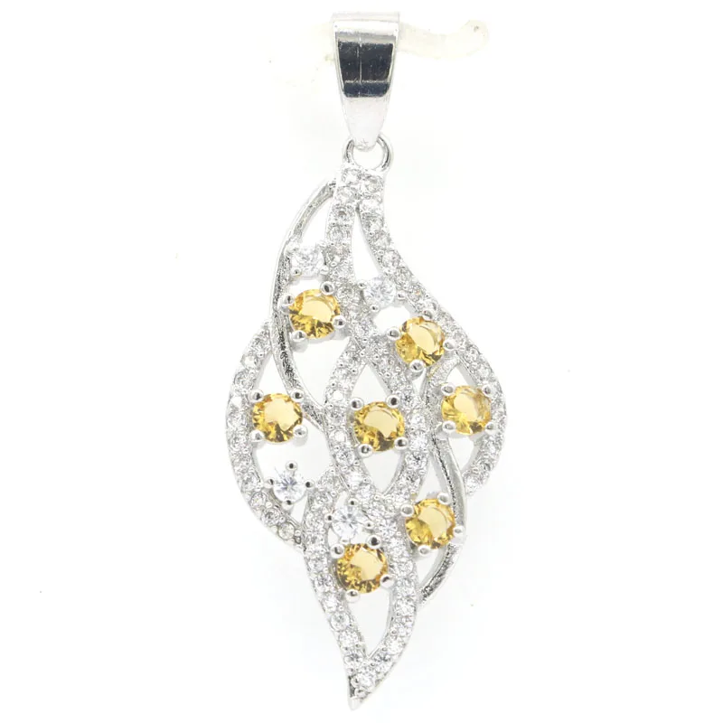 

Buy 4 Get 1 Free 42x17mm Bohemia Design Blue Turquoise Golden Citrine White CZ Ladies Engagement Silver Pendant