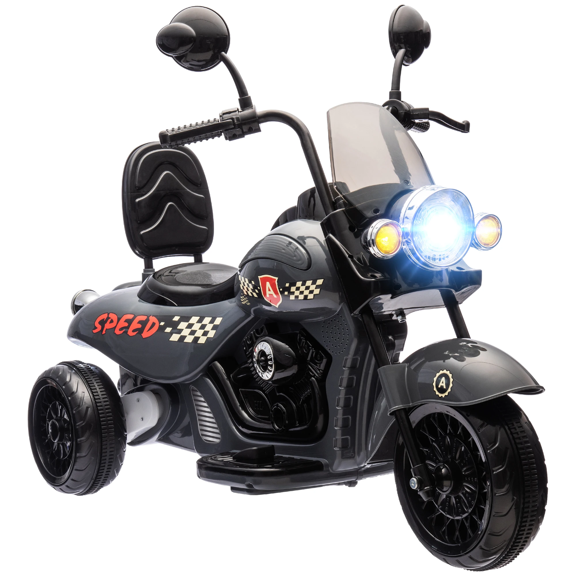 

Kids Electric Ride On Toy 6V Motorcycle with Music LED Lights Remote Control Outdoor Play Safety Belt Gift for Kids Safe Play