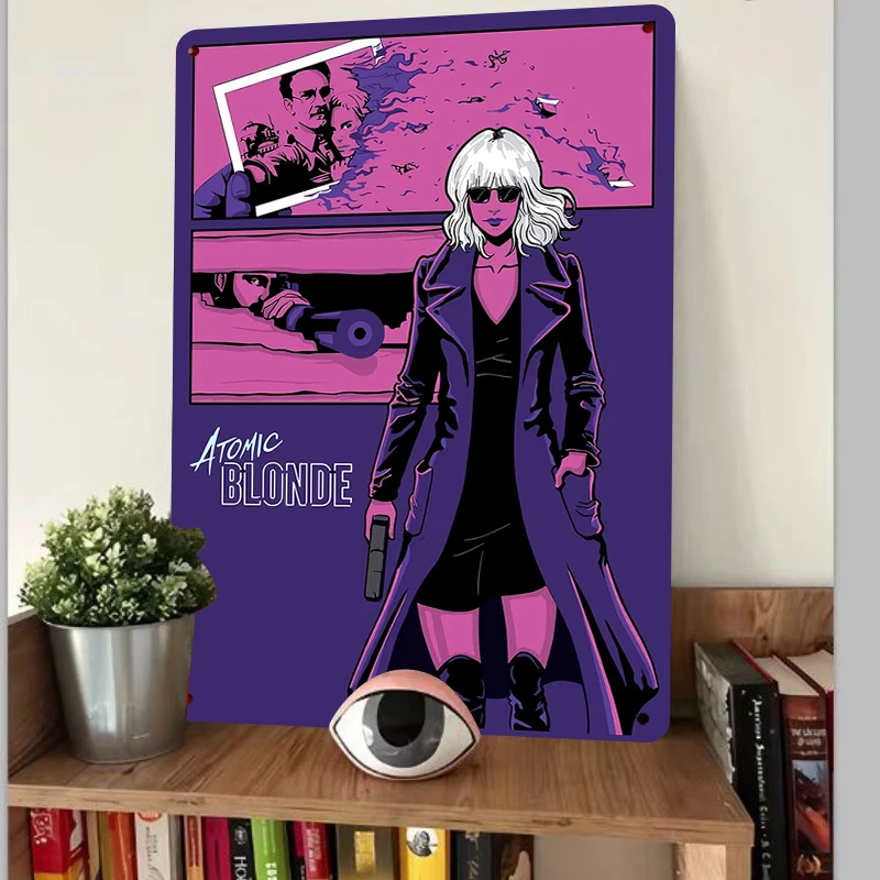 Atomic Blonde Movie Theme Tin Sign Vintage Poster Style Home Wall Decor Art Print
