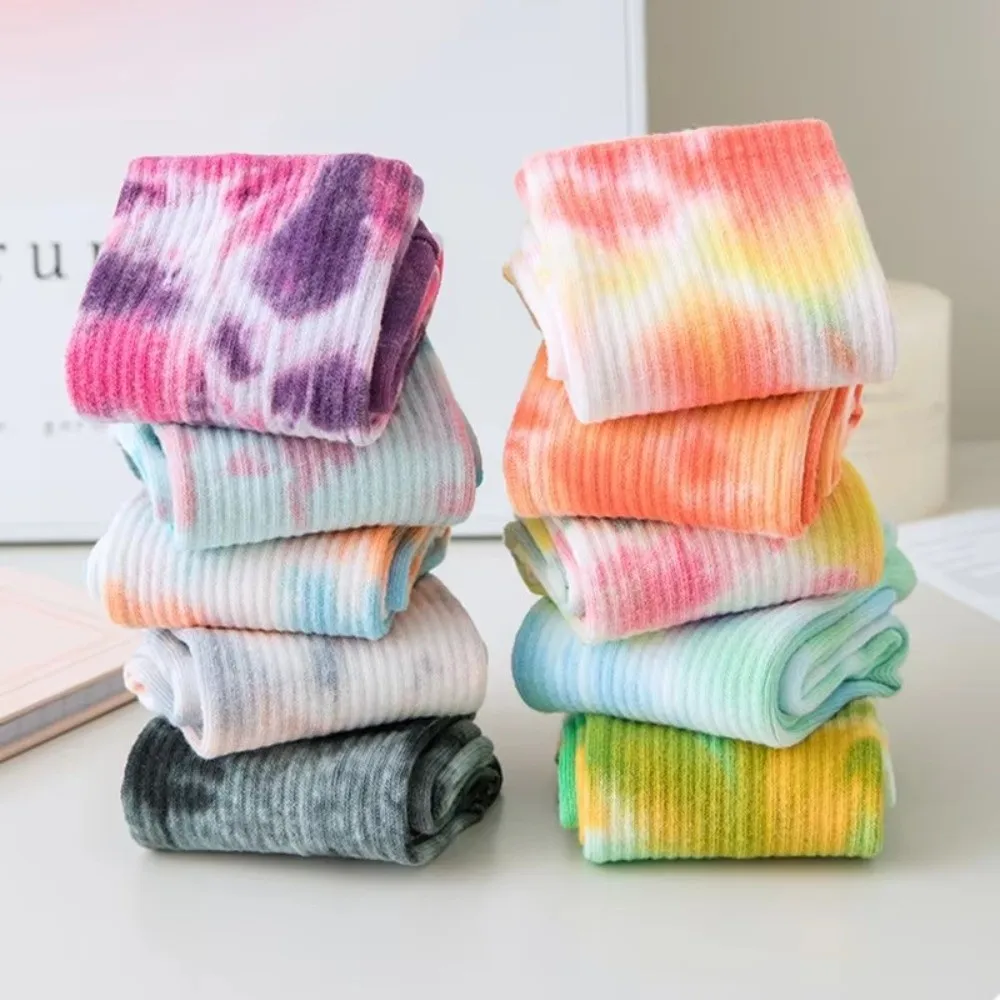 

Fashion Colorful Yoga Pilates Socks Cotton Breathable Floor Socks Tie Dyed Non-slip Compression Socks Dance Fitness Training