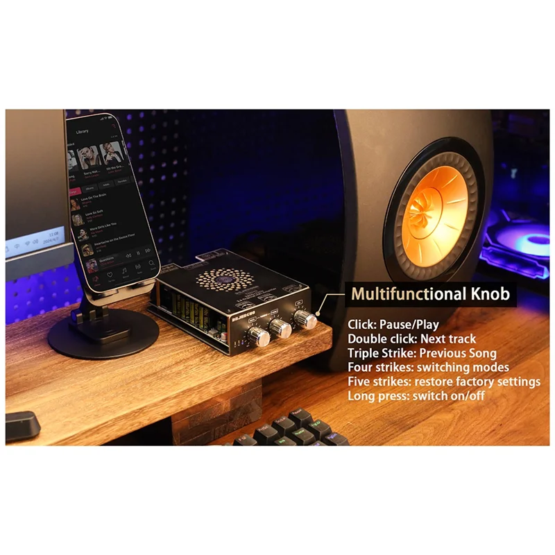 T82C Hot Sale-DAJUNGUO T220HS Bluetooth Amplifier Board 220W+220W Stereo Channel Hifi Amplifier TPA3251 Bluetooth 5.2 Audio Modu