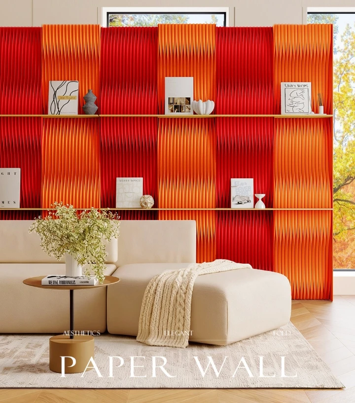 * Beauty Accordion Paper Screen Exhibition Stand Paper Wall Partition Baffle Background Wall Office Clothing Store