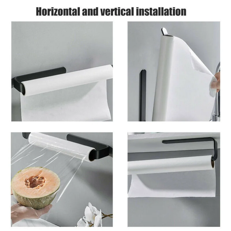 Self-adhesive Towel Rack Wall Mounted Toilet Paper Holder No Punching Tissue Towel Roll Hanger Bathroom Kitchen Storage rack