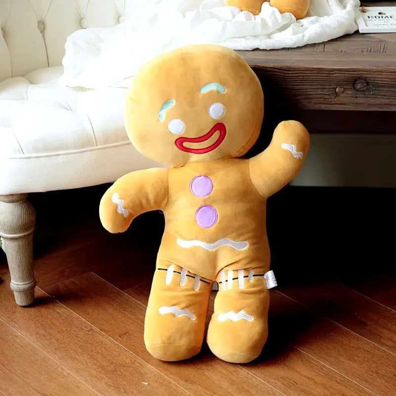 Gingerbread Man Plush Toy - Baby Appease Pillow Car Seat Cushion Home Christmas Decoration Gift for Kids