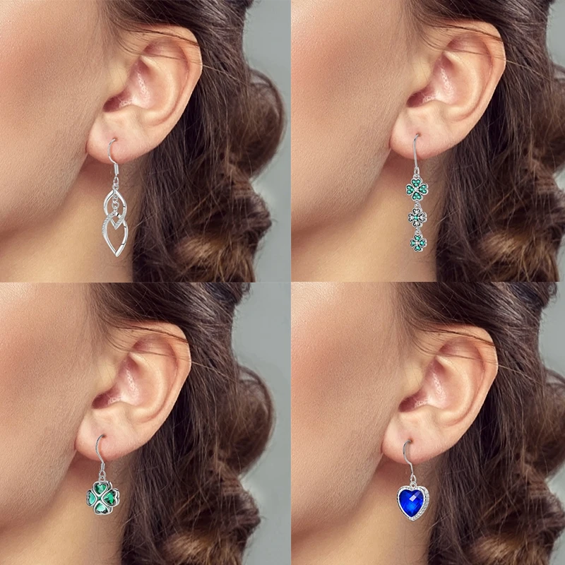 925 Sterling Silber Hängeohrringe Erdbeere Mond Kolibri Kleeblatt Libelle Ozean für Frauen Mädchen Geburtstag Schmuck Geschenk – Detail 2