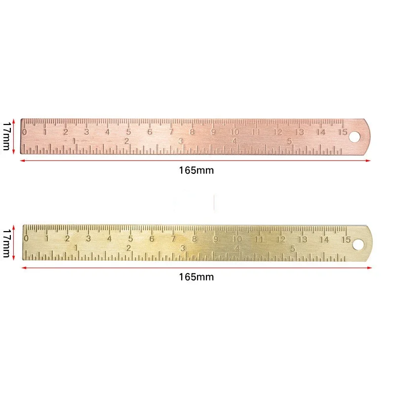 15cm Vintage Brass Ruler Bookmark Rose Gold Measuring Straight Ruler Stationery Metal Painting Drawing Tool School Supplies