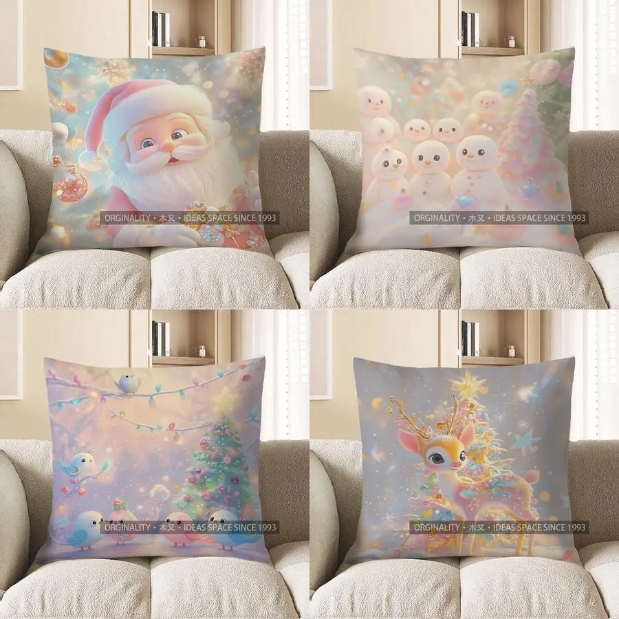

Домашний декор, милый Санта-Клаус, Рождественская декоративная подушка с рисунком, чехол для подушки, подходит для дивана, спальни, автомобиля, наволочки