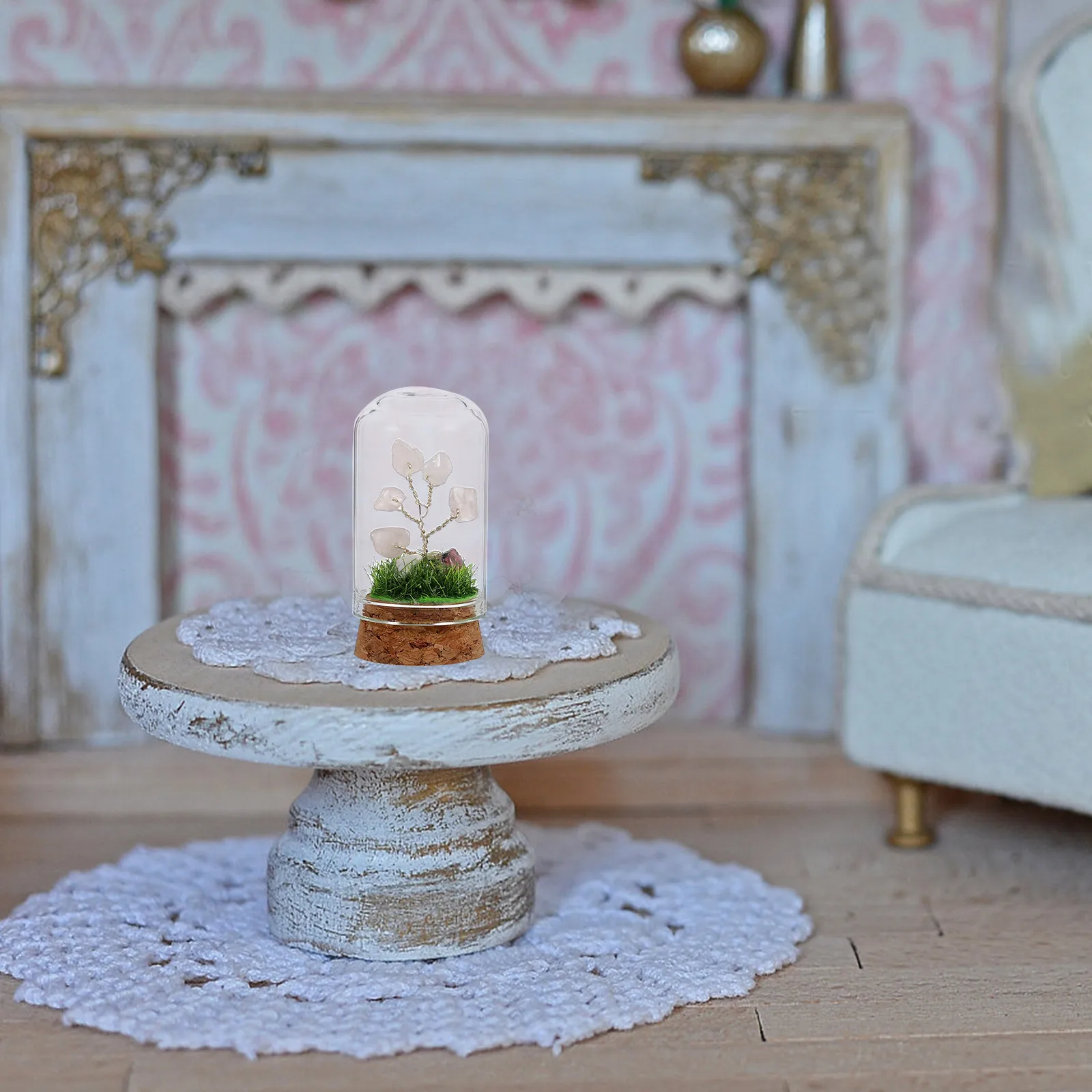 

Crystal Tree Decor Clear Cover Exquisite Crystal Craft for Home Office Bedroom Living Room Tabletop Decoration