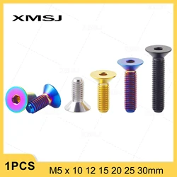 XMSJ M5x10 12 15 20 25 30mm Countersunk Head Screw  Allen Flat Head Titanium Bolts Hexagon Hex Socket Steering Wheel Screw