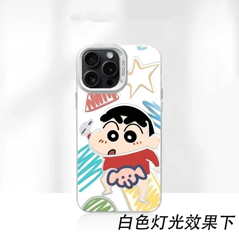 

Luxury Cute cartoon Crayon Shin-chan Elephant Phone Case for iPhone 11 12 13 14 15 16 17 Pro Max Air Plus Anime Shin-chan Cover