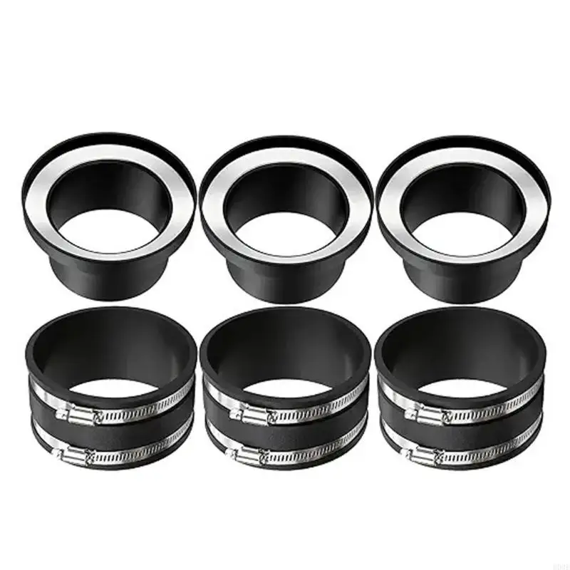 Packung mit 8 Gummi-Staubsammelanschlüssen für 4-Zoll-Schlauch-Werkstatt-Staubsystem ohne Klemmen B03E – Detail 2