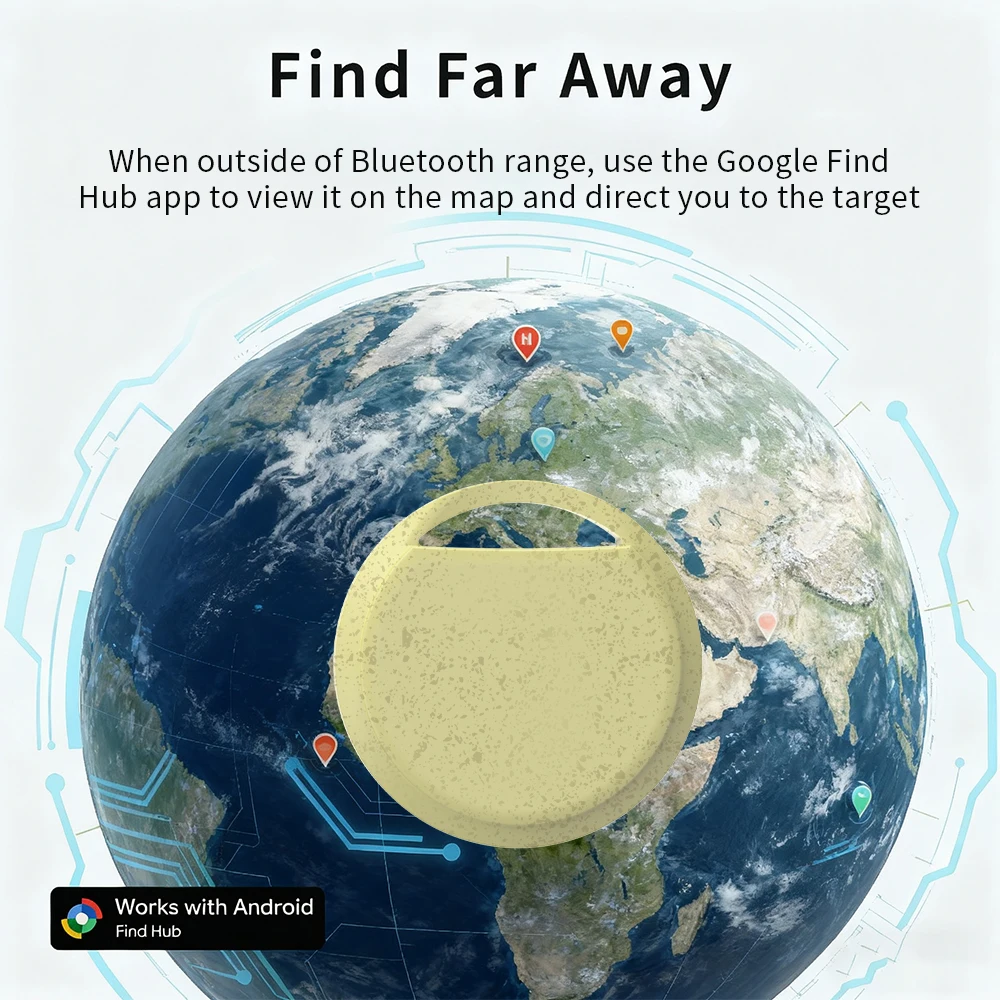 تطبيق تعقب لمسافات طويلة صديق للبيئة، جهاز تحديد موقع عن بعد لنظام Android Google's Find Hub App، العلامة الذكية لهاتف Samsung Xiaomi GMS