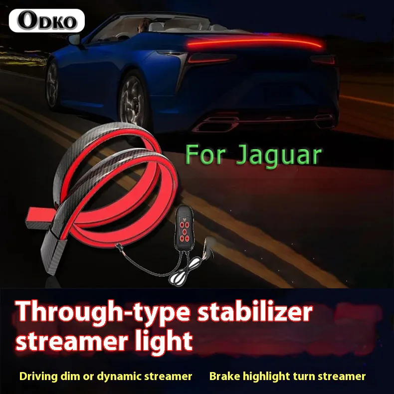 

Car High Position Brake Lights Rear Tail Warning Signal Lamps LED Carbon Fiber Spoiler Flow Lamp For Jaguar XEL XFL XJ XE