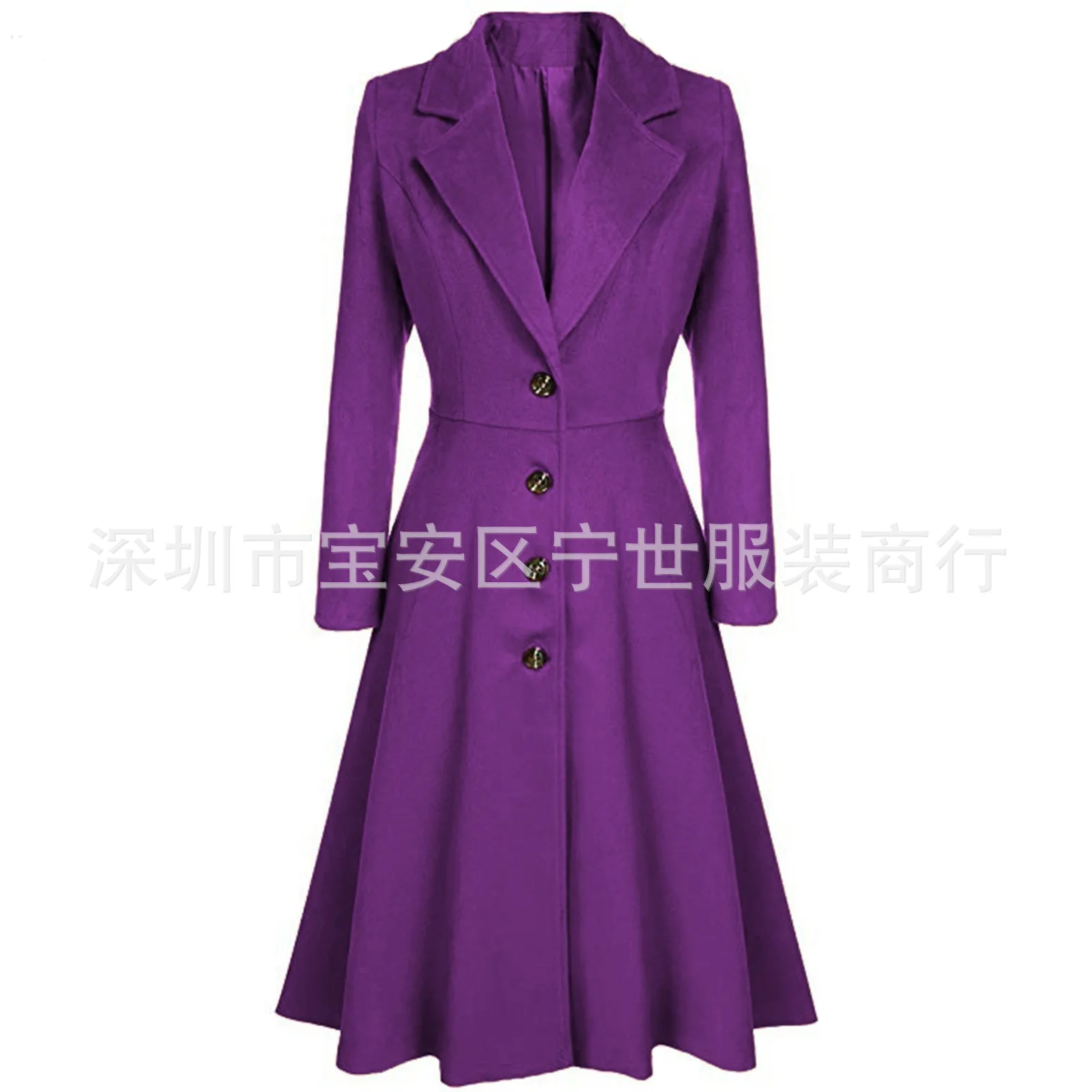 Slimming Topcoat Multipocketed Woolen Trench Coat Midlength Workwear Commuter Coat Luxurious Single Breasted Overcoat