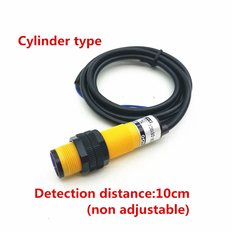 M18 NPN NO E3F Infrared Obstacle Avoidance Photoelectric Sensor Diffuse Type Switch IP67 Detecting Distance:10cm E3F-DS10C4