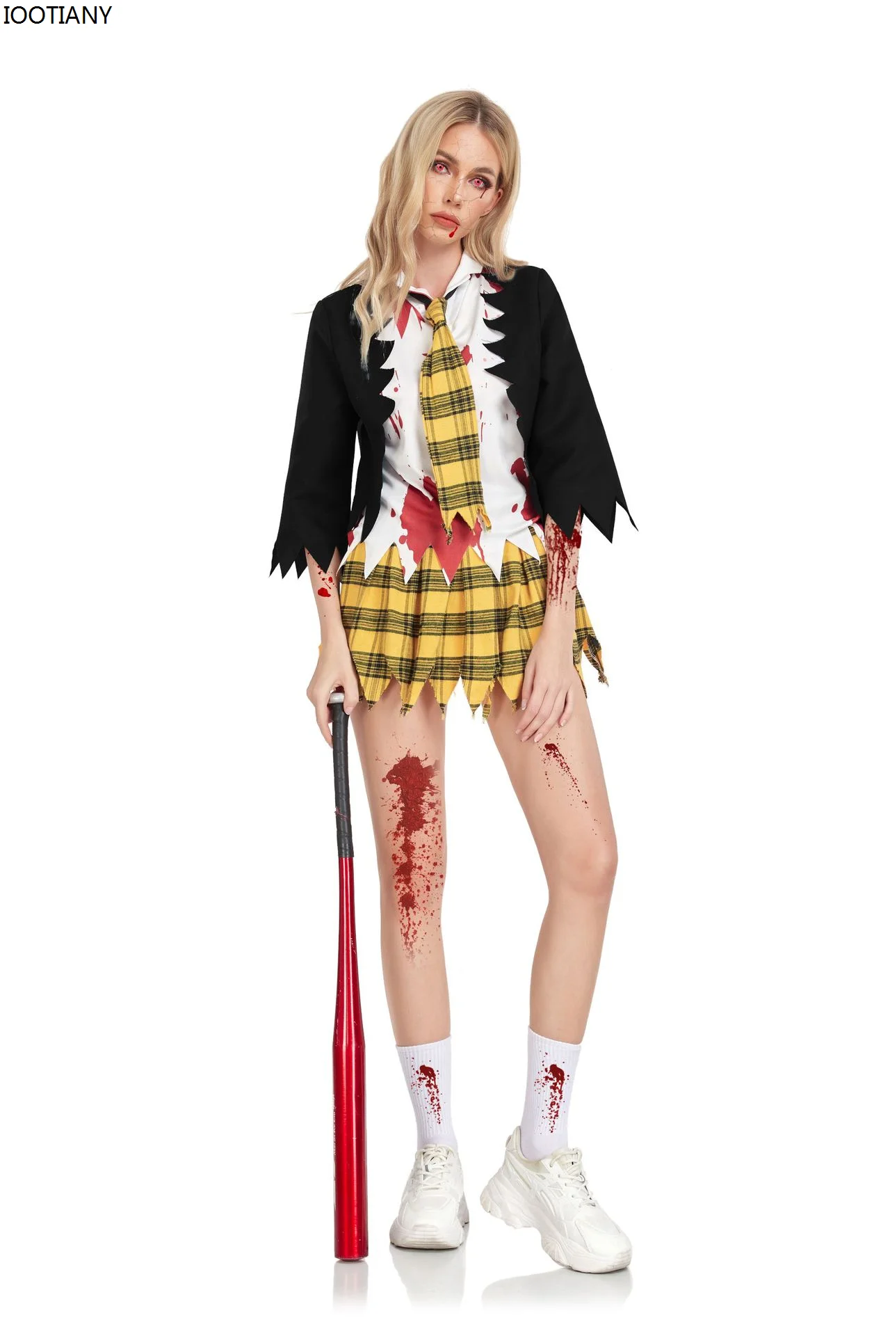 

Halloween Vampire Cosplay Costume Horror Bloody Party Masquerade Outfit Student Zombie Stage Performance Set Carnival Dress Up