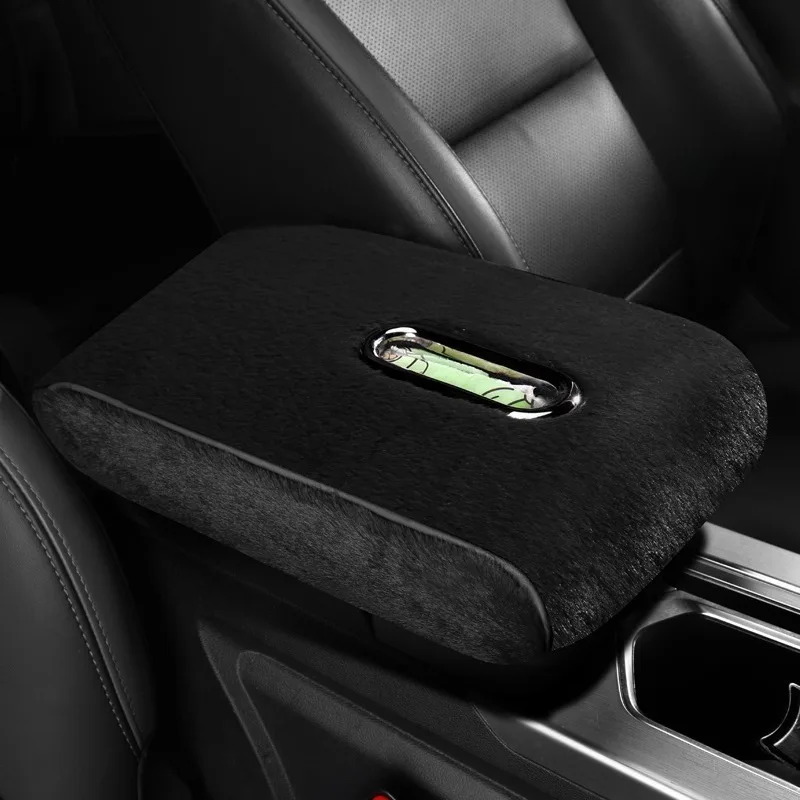 Plush armrest box for all seasons,made of soft and skin-friendly material,warm cover for car central armrest box,universal type.