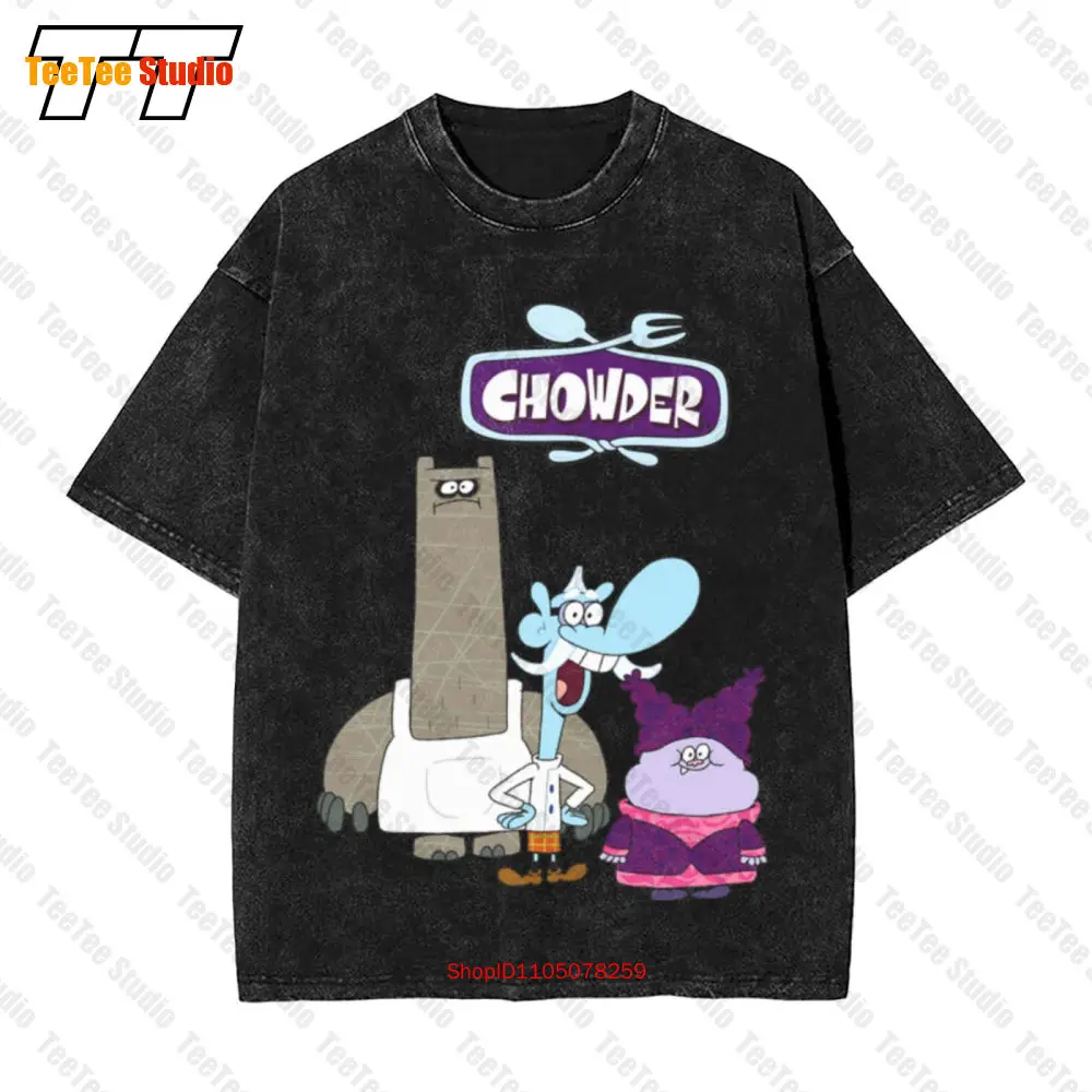 Chowder Cartoon Logo Titel Schnitzel Mung Daal Chef Crew Vintage Übergroßes T-Shirt T3IP