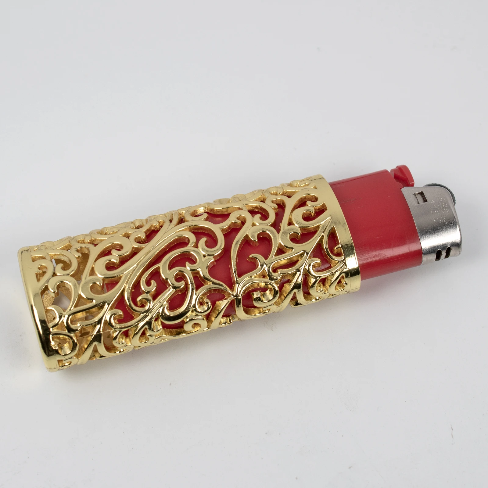 Retro Hollow Out Design Metal Lighter Case Cover Holder For BIC Standard Size Lighters Sleeve Type J6