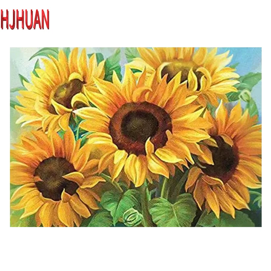 

5D Diy Diamond Painting Sunflower Diamond cross-stitch Full Round Square Drill Mosaic Art Pictures Home Decoration Birthday Gift