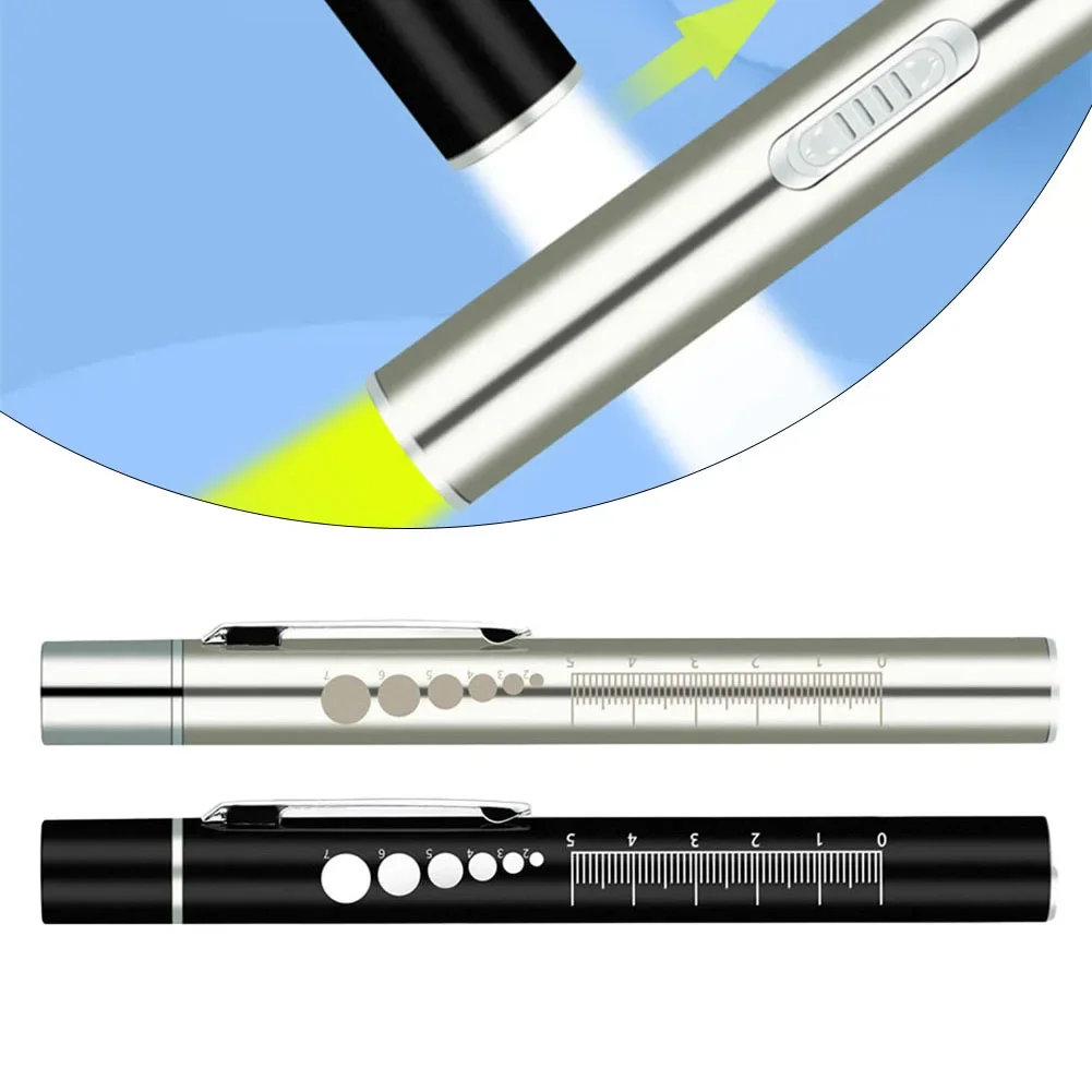 Handy Pen Light USB Rechargeable Pen Clip Light Mini Nursing Flashlight LED Torch Lamps Button Switch Daily Lighting