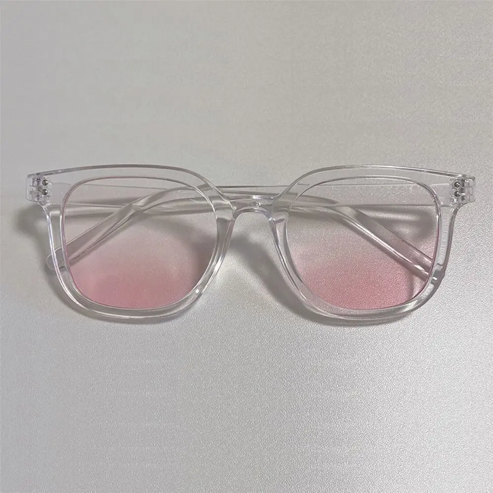 Square Gradient Blush Sunglasses No Makeup UV400 Protection Anti-Glare Shades Decorative Eyewear
