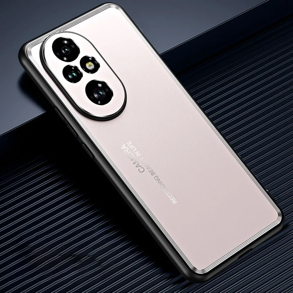 Matte Metal Case for Honor 200 Pro Case Silicone Bumper Shockproof Cover for Honor 200Pro 200 Pro Case