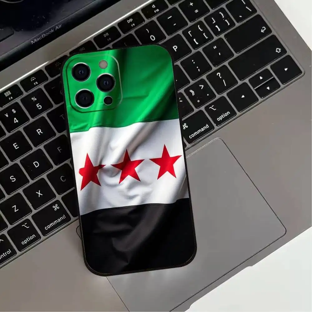 حافظة هاتف A-Ahmed al-sharaa S-Syrian FlagS لهاتف iPhone 17,16,15,14,13,12,11 Plus,Pro Max,XS,غطاء أسود من السيليكون الناعم
