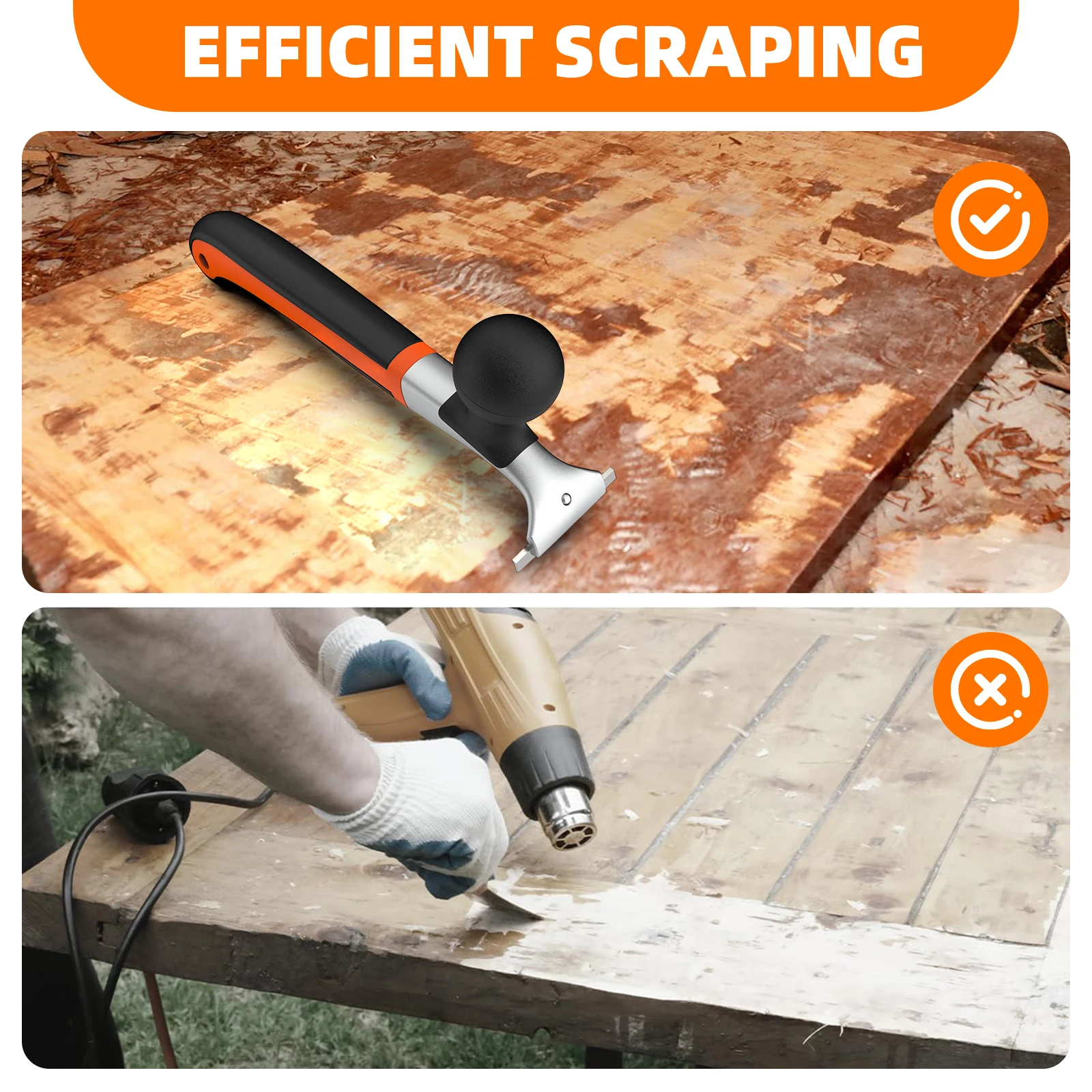 เครื่องมือขูด Viladepot รุ่นพรีเมียม ออกแบบตามหลักสรีรศาสตร์ ทำจากคาร์ไบด์ สำหรับขจัดน้ำยาเคลือบเงา กาว สนิม สี เรซิ่น คราบแห้ง คราบเคลือบเงา ดินสอด