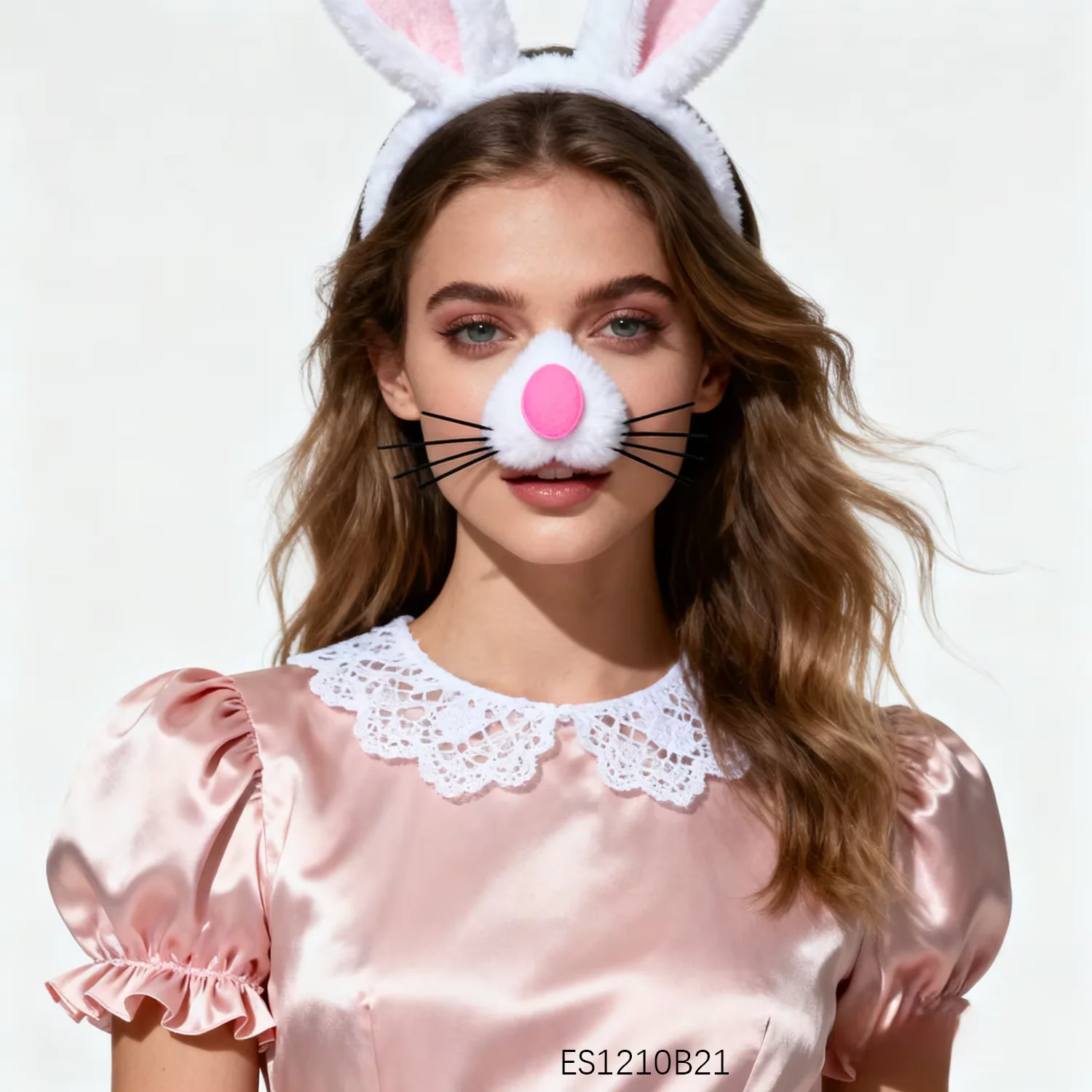 PESENAR Easter Festival costume Classic costume item Fur Rabbit nose can be worn on the nose
