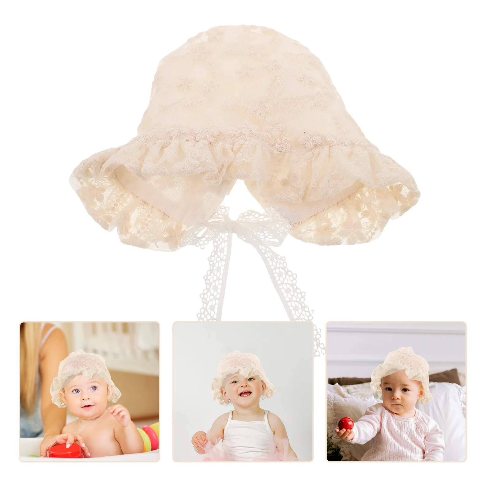 

Baby Summer Hat Infant Sun Bonnet Newborn Soft Wide Cap Anti UV Lace Design Royal Style Toddler Beach Fisherman Hat