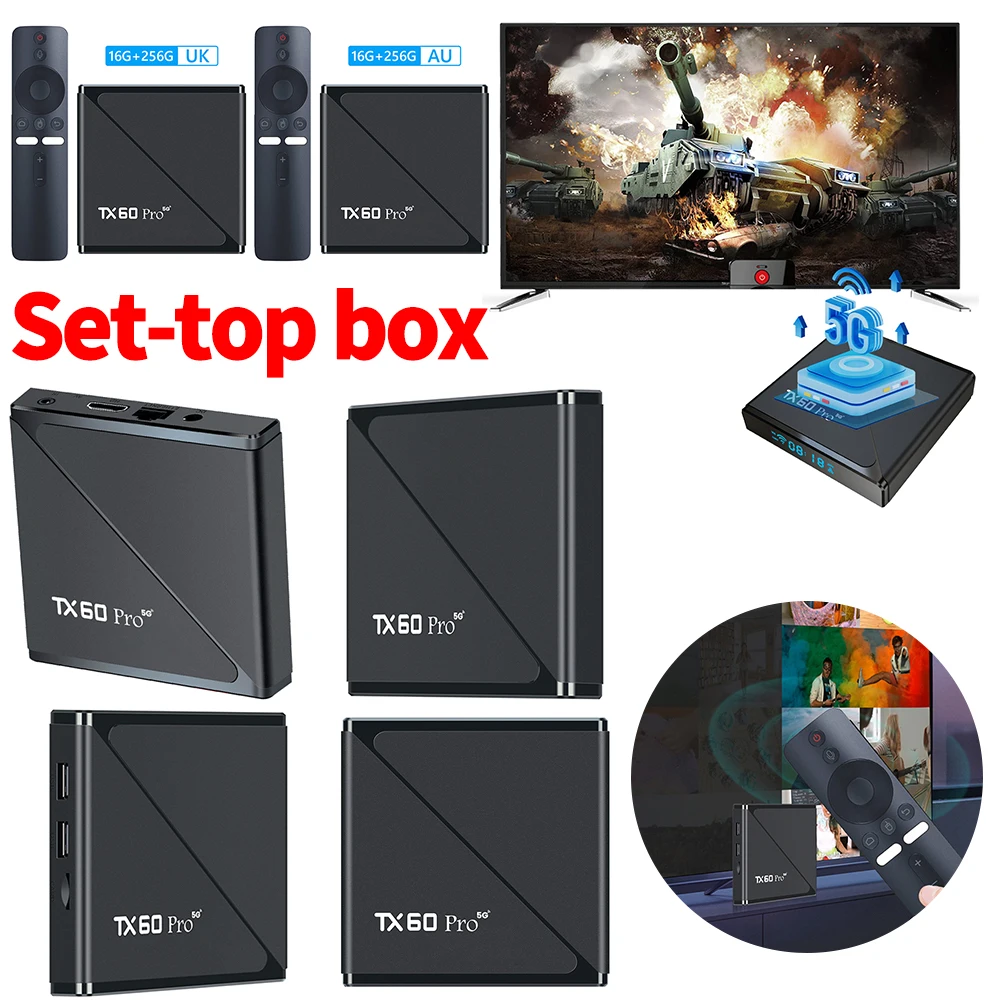 

Android 10 Smart TV Box 1GB 8GB Media Player 14K 2.4G/5G Dual WiFi Set Top Box with Remote Android Box