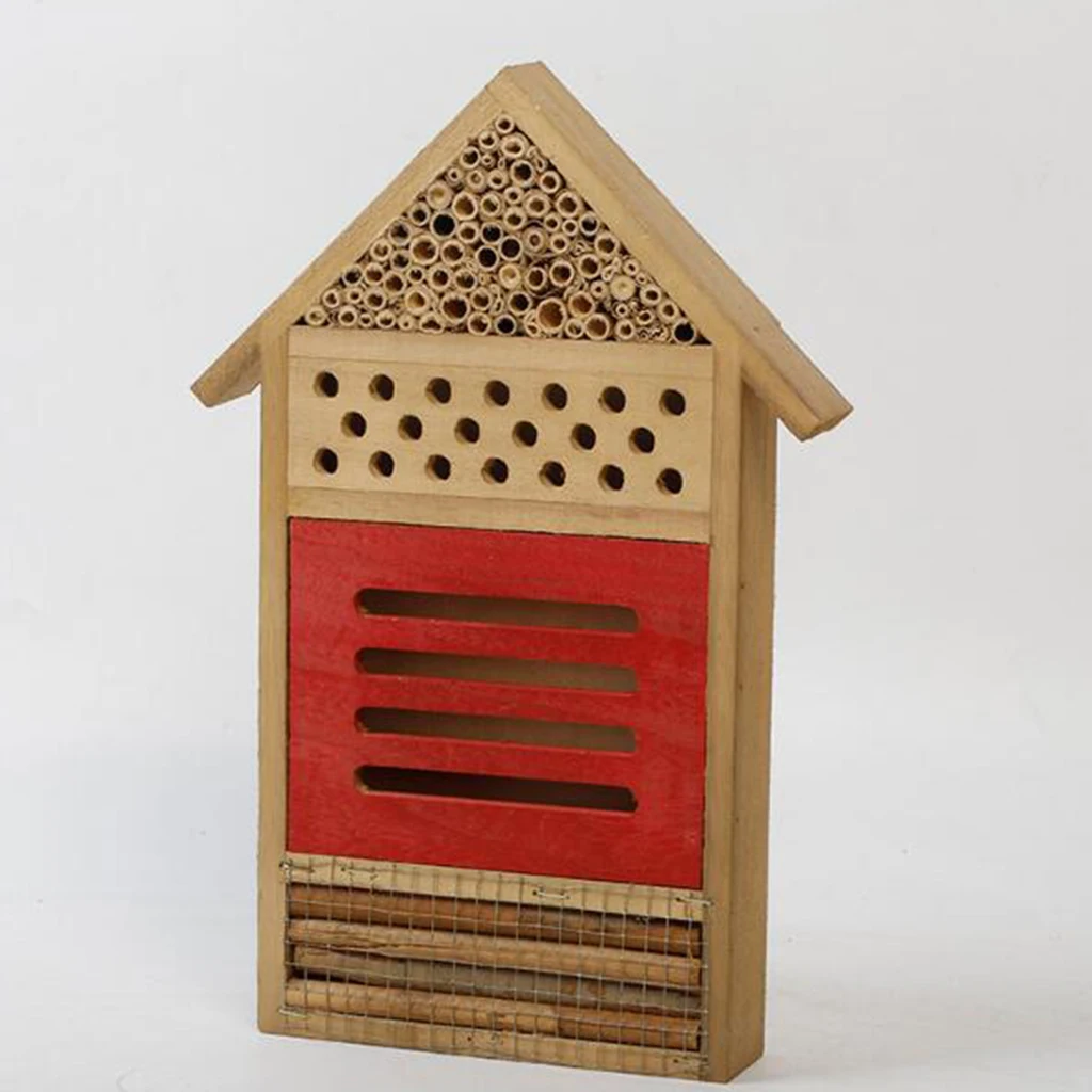 Wooden Hotel Beneficial Bug House Bee Shelter Garden Eco Friendly Habitat for Nature Observation