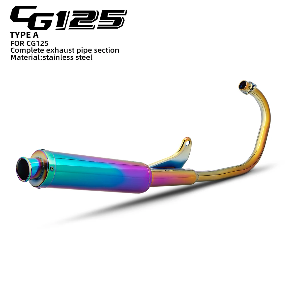 

Motorcycle exhaust Suitable for CG125 modification full system exhaust manifold muffler with DB muffler parts