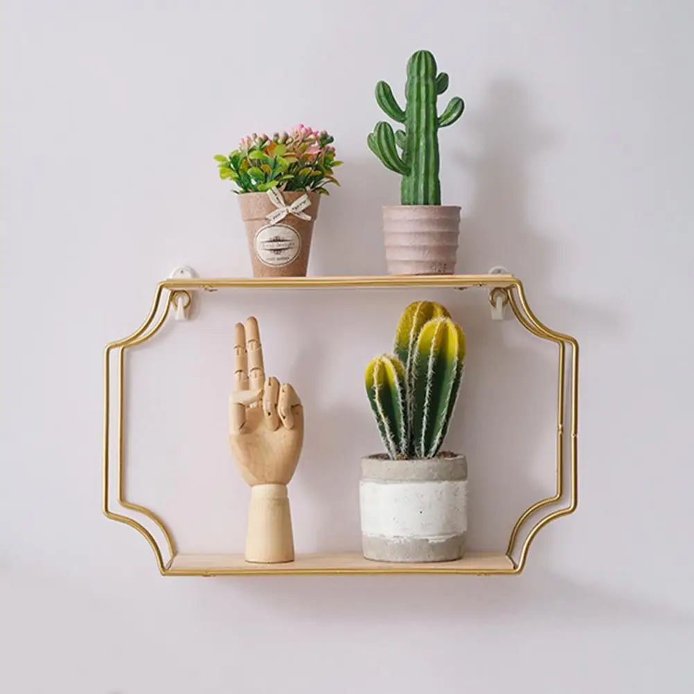 

Green Plant Display Shelf Wall Mounted Storage Holder No Drilling Anti-Rust Punch-free Shelf for Living Room Bedroom Bathroom