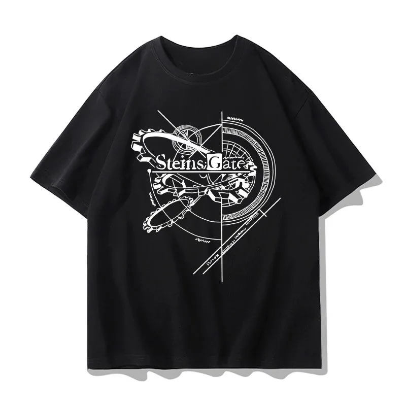 New Steins Gate 3D Printing T-shirt Summer Fashion Round Neck Short Sleeve Japanese Anime Streetwear Anime Clothes