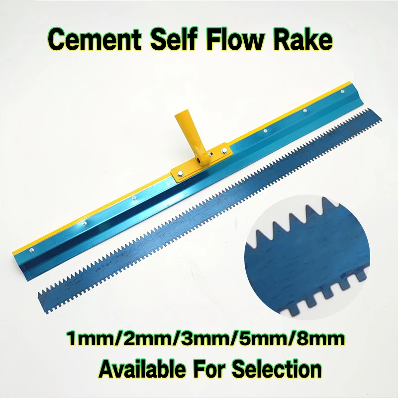 56cm Standing Push Blade, Cement Self-Leveling Scraper, Rpoxy Floor, Bottom Plate, Trowel Tool, Toothed Rake 1mm/2mm/3mm/5mm/8mm