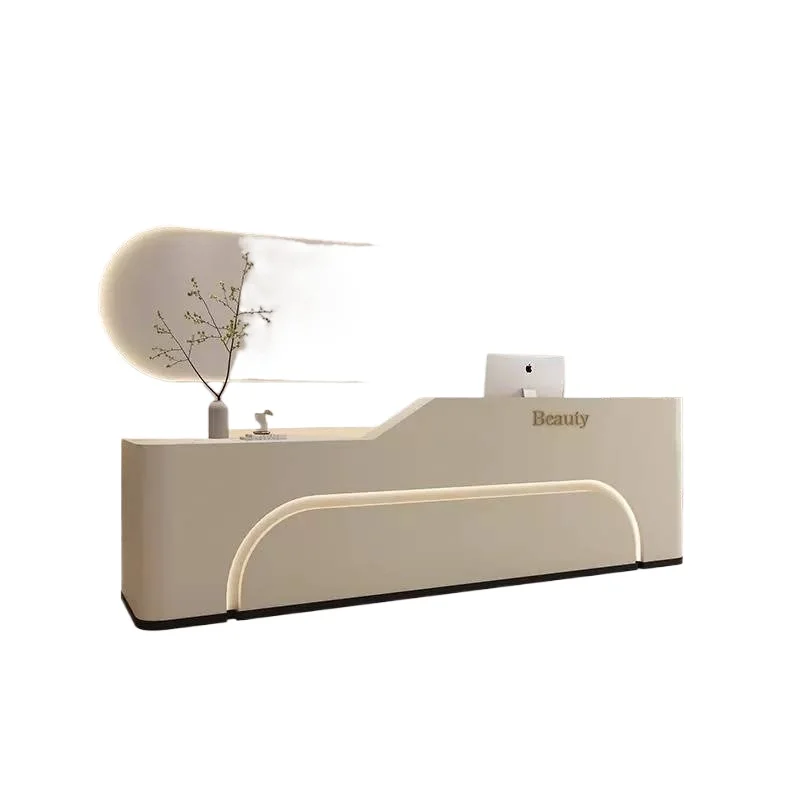 مكاتب الاستقبال ذات التصميم الحديث، الفنادق الفاخرة، مكاتب الاستقبال الخشبية لصالونات التجميل، منظم الأثاث العصري Mostrador #6