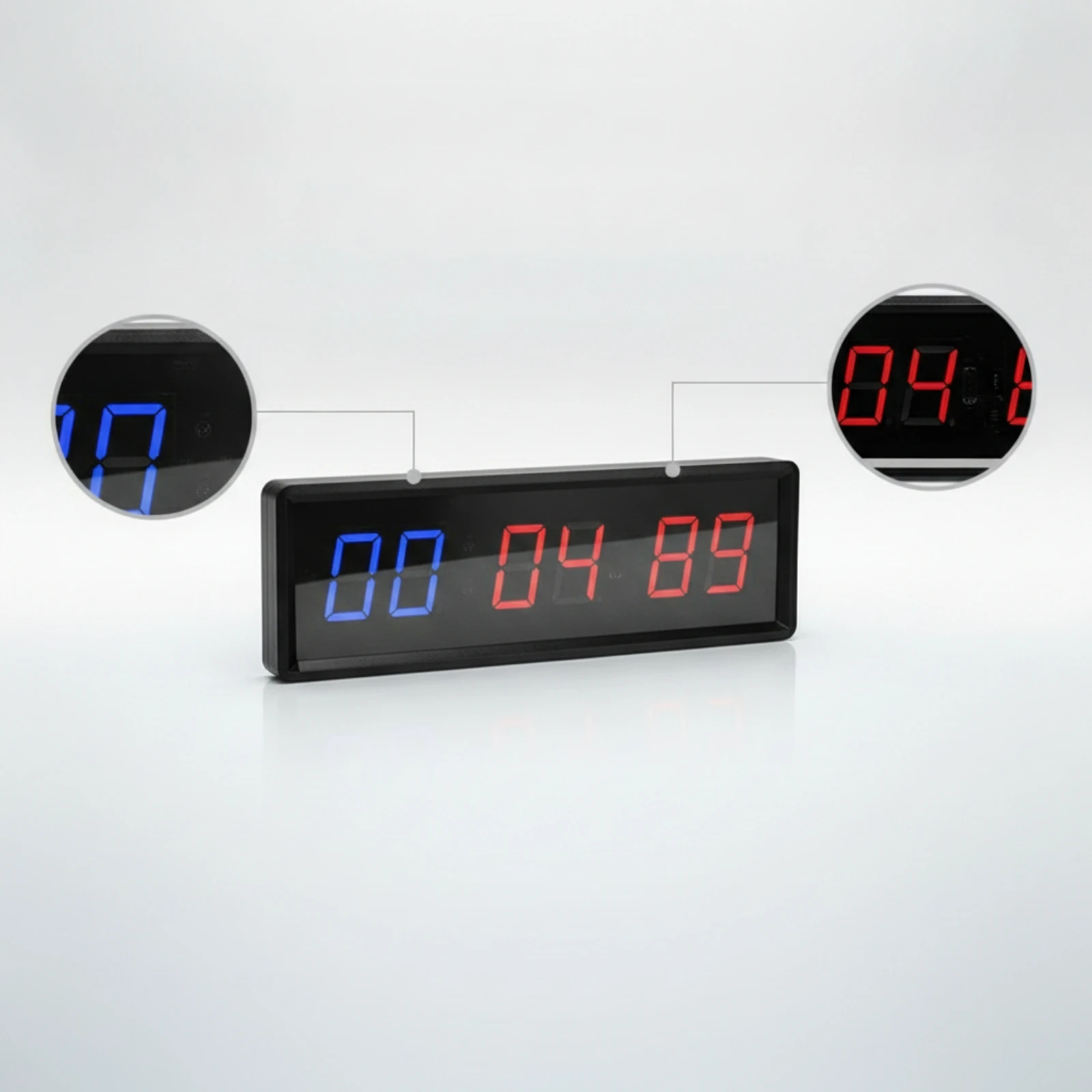Gym Timer with LED Display Wall-Mounted Digital Timer with Wireless Controller Two-colorColor Compact for Athletes