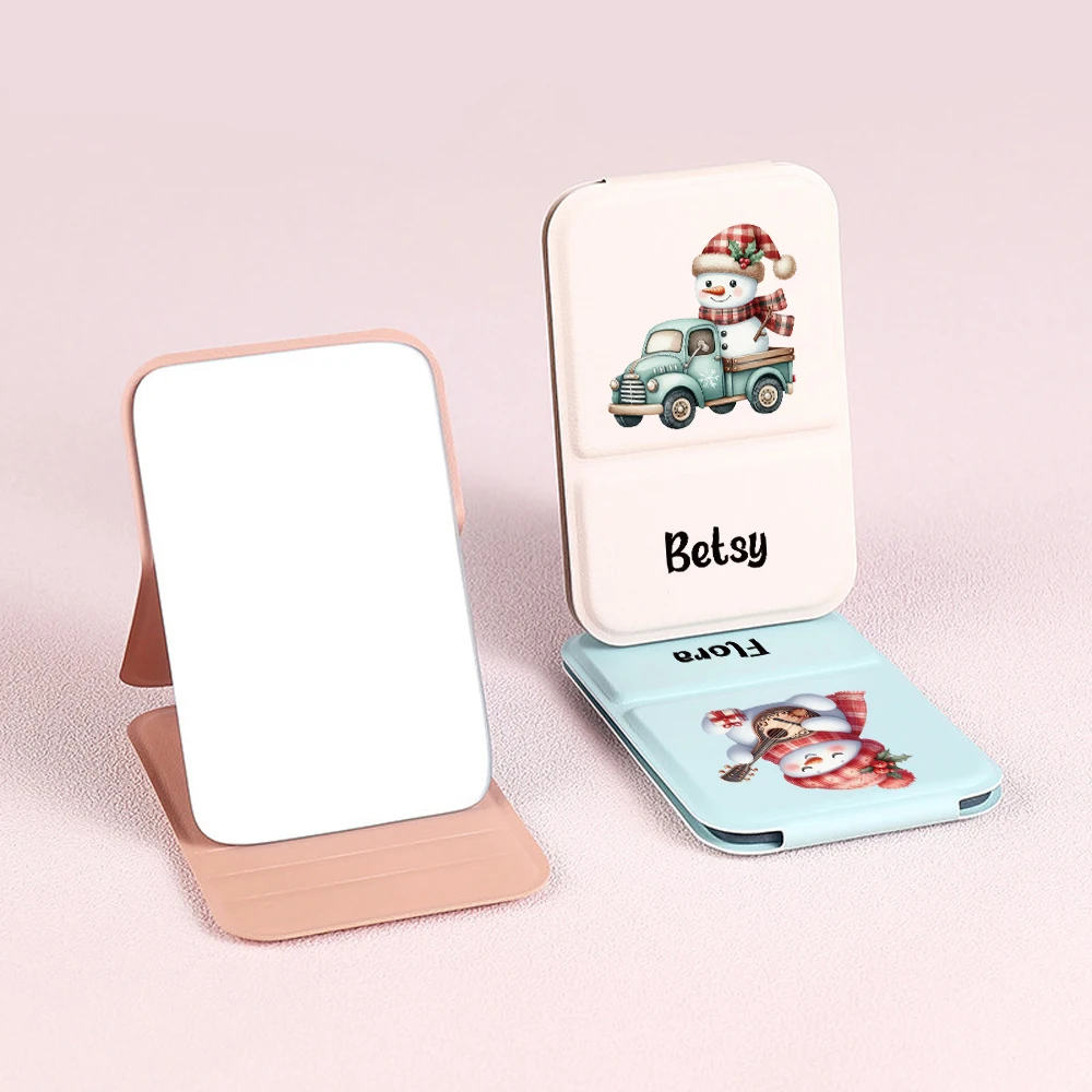 Customized Double-sided Folding Makeup Mirror Increase the wide field of view with a magnifier Retro art folding beauty mirror