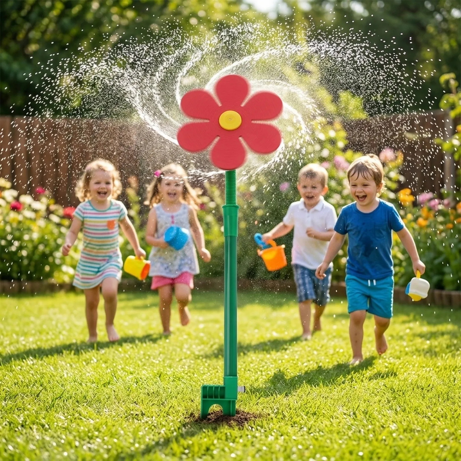 Sunflower-shaped Sprinkler With Rotating Nozzle Outdoor Sprinkler Lawn Garden Auto Rotating Watering Sprinkler Supplies