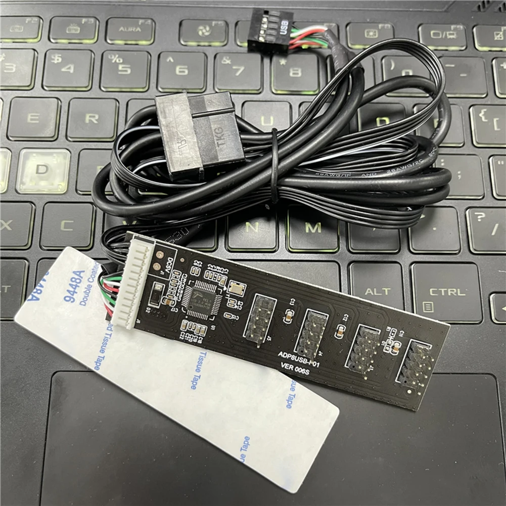 USB2.0 9pin Header USB 1 To 4 Male 9-pin Internal 20cm Cable Mainboard USB 2.0 HUB Connector Adapter 9Pin USB Header Splitter