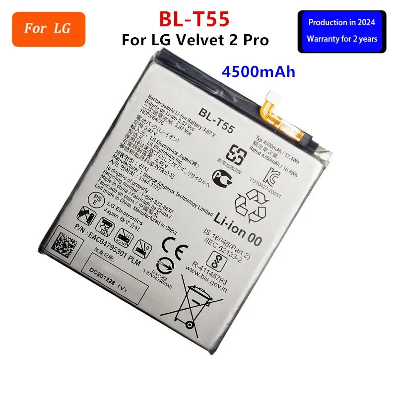 

Original BL-T55 4500mAh Battery For LG Velvet 2 Pro BL T55 Mobile phone Batteries