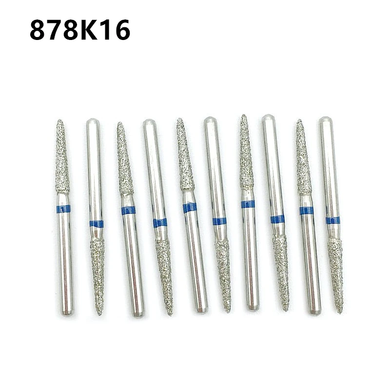 10Pcs Dental Lab Diamond Burs Drilsl for High Speed Handpiece Medium FG 1.6mm Dentist Tools 878K16