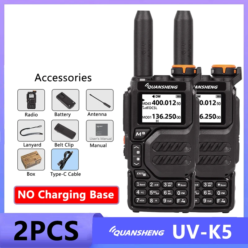 Quansheng UV K5 Walkie Talkie UV K6 UV K58 Zweiwegradio 50-600 MHz FM Radio NOAA Scrambler /DTMF Amateur Drahtlose Frequenzkopie