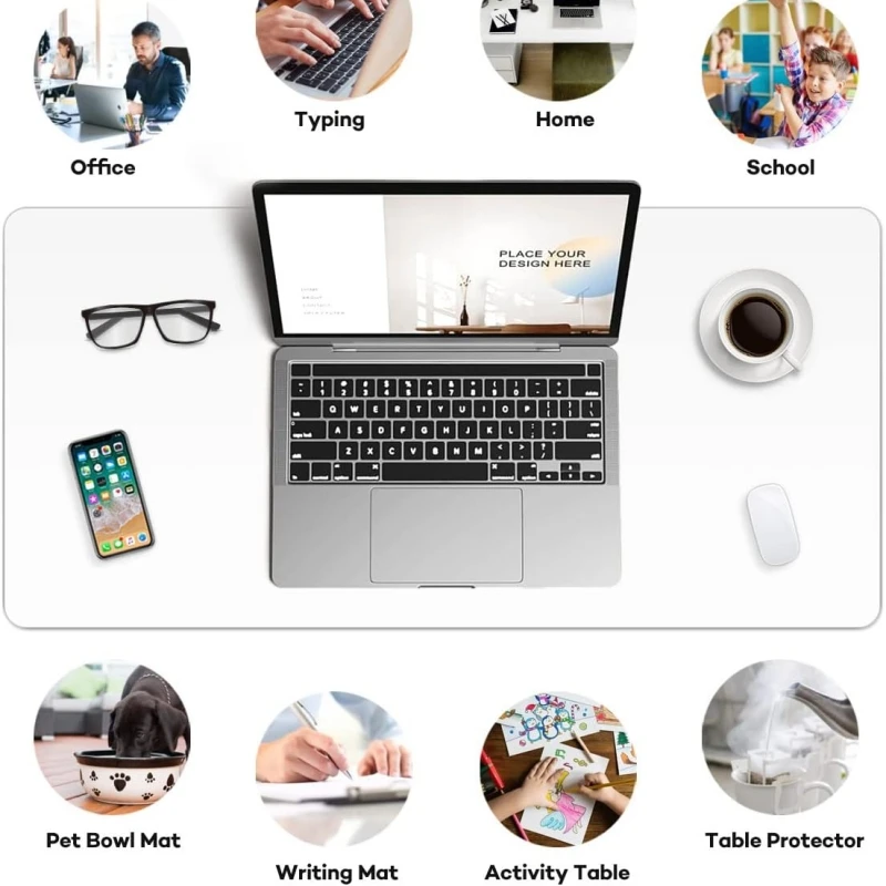 PVC Clear Writing Desk Pad Anti-Static Heat Resistant Waterproof Table Protector for Office Computer Writing Desk Tabletop