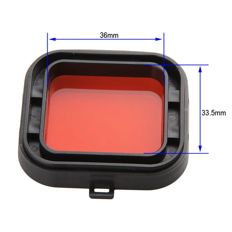Mini acessórios de filmadora para Hero 4 Hero 3+ Polarizador cor vermelha filtro de lente de mergulho subaquático @